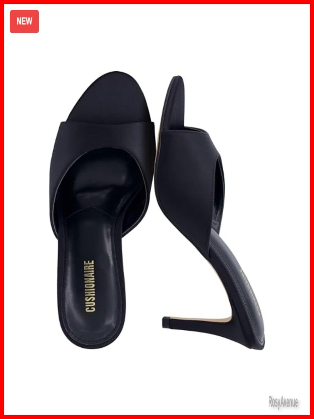 Cushioned Stiletto Heeled Mules for Women - Open Toe, Slip On Dressy Sandals
